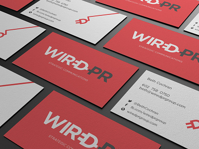 WiredPR Group Business Cards brand business cards identity logo wired wired pr group