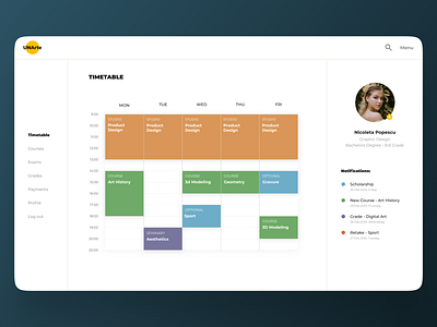 Schedule Timetable Calendar activity app apple calendar clean dashboard design desktop meeting minimal productive profile schedule task time timetable ui user ux web