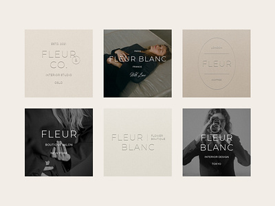 Fleur Logo Kit. 54 Customisable, Modern & Minimal Logotypes. ai badge branding design digital download editable eps graphic design illustration logo logos logotypes marks photoshop psd symbols template typography vector