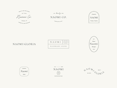 Naomi Logos. 54 Customisable & Minimal Logotypes. Ai Eps Psd ai badge branding design digital download editable eps graphic design illustration logo logos logotype logotypes marks photoshop symbols template typography vector