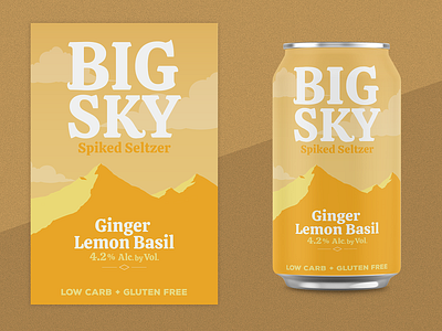 Ginger Lemon Basil Seltzer alcohol branding can flavor hard seltzer lemon logo montana mountain seltzer soda