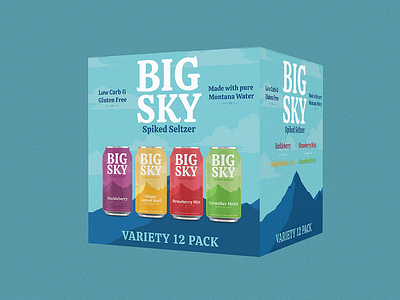 Big Sky Seltzer Rebrand alcohol big sky branding brewery can flavor hard seltzer logo missoula montana mountain rebrand seltzer soda type