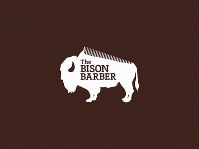 Bison Barber barber barbershop bison branding buffalo comb logo wyoming
