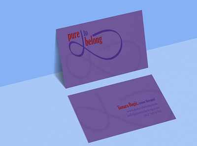 Pure to belong brand design business card logo print design