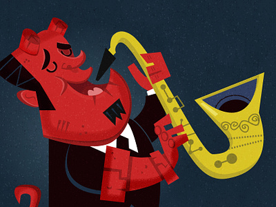 Hellboy Jazz Devil cartoon illustration texture