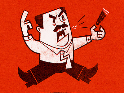 Angry Boss cartoon illustration illustration retro vector texture