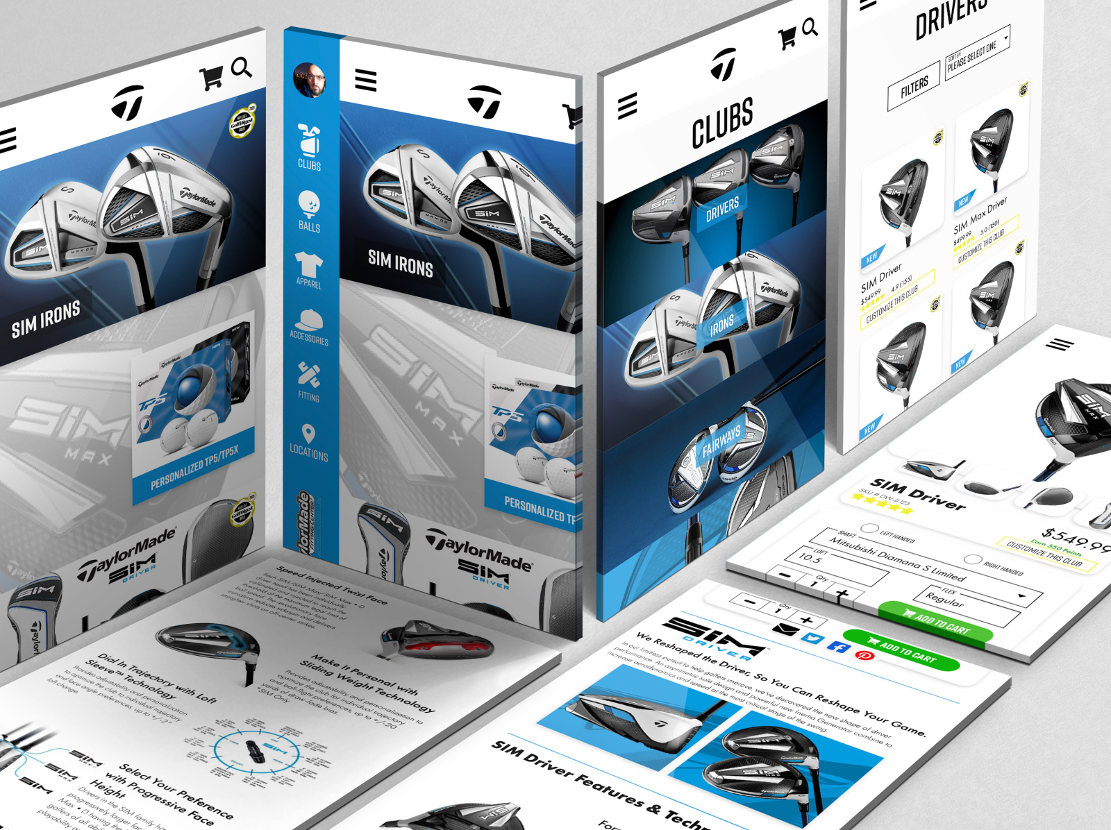 Taylormade Golf Mobile App by Edwin Castro on Dribbble