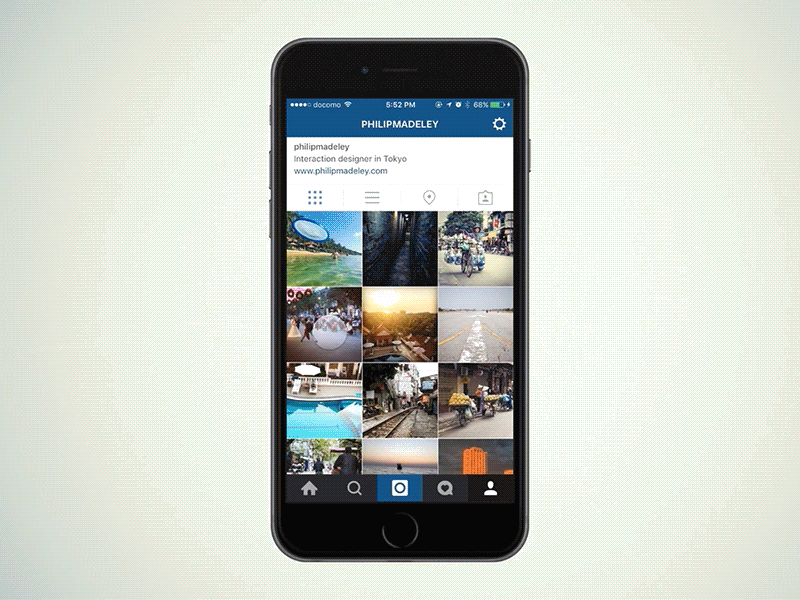 slideshow prototype for Instagram