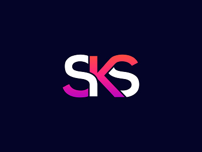 SKS 3 Letter Logo Design  with Gradient Colors using Illustrator
