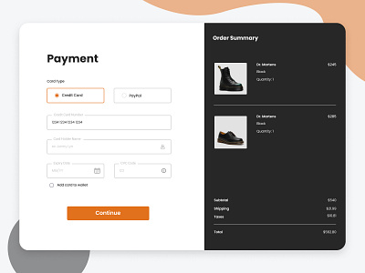 Credit Card Checkout Page app design minimal ui vector web website