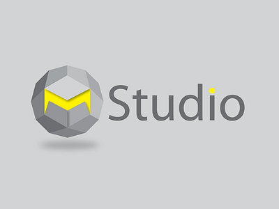 M-Studio 3d geometric great grey identity logo logotype m polygon studio vietnam yellow
