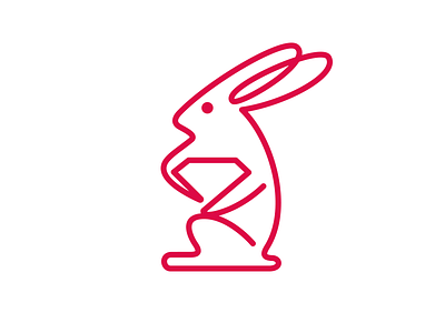 Rabbby baohuynh branding cute line logo pink rabbit ruby vietnam