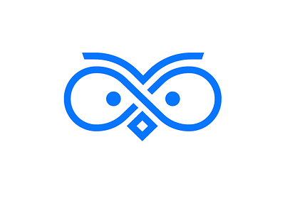 Owl logo appicon baohuynh blue icon infinite line logo minimalist owl owls symbol vietnam