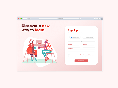 Sign Up Page daily ui debut design figma first shot ui web