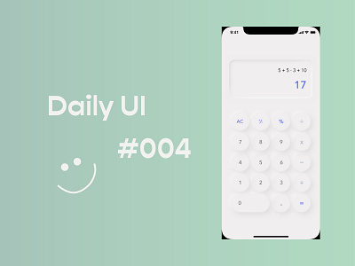 Daily UI 004 - Calculator app daily ui dailyui design mobile neumorphism softui ui