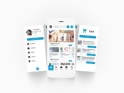 Online Course Mobile UI app branding design minimal ui ux