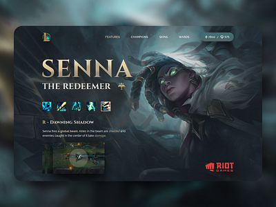 Gaming UI - Senna from League of Legends app branding clean design flat minimal responsive typography ui web