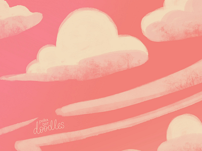 Pink sky at night clouds digitaldoodle drawing illustration pinksky procreate