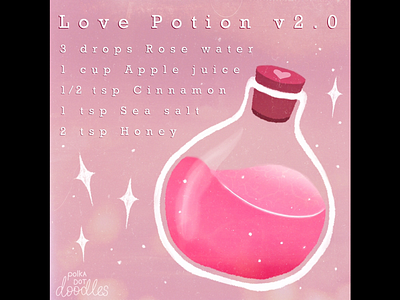 Recipe for love doodle glassbottle illustration love lovepotion magic procreate recipe recipeforlove witchcraft