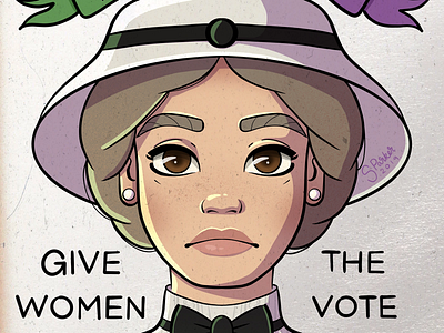 Emmeline Pankhurst characterdesign digitaldrawing historyart suffragettes ukhistory