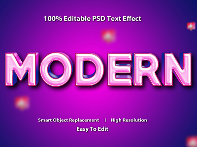 3D Modern Editable Text Effect Free PSD Files