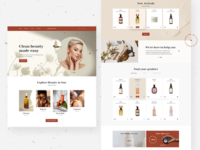 Clean Beauty Store beauty supply store ecommerce homepage mobile mobile design store ui web design