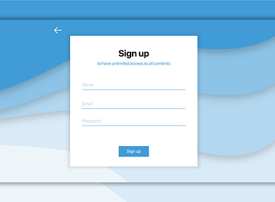 Sign-up Page aquatic blue design illustration signup ui ux vector waves web