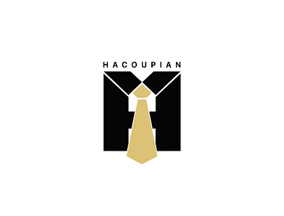 Hacoupian Logo black branding design gold illustration logo men shirt suit tie vector