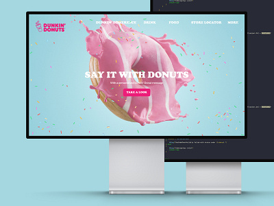 DUNKIN' DONUT blue branding dailyui design donut donuts dunkin donuts illustration minimal mockup pink ui ux web