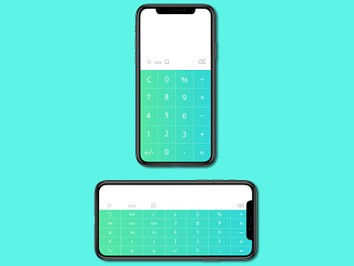 Calculator blue calculator dailyui design green iphone x mockup ui ux vector