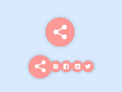 Social Share Button blue dailyui design facebook icon instagram linkedin pink share share button twitter ui ux