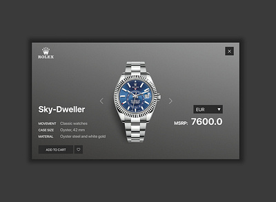 Luxury Watch Product Page branding dailyui ecommerce rolex shopping silver stainless steel ui ux watch web