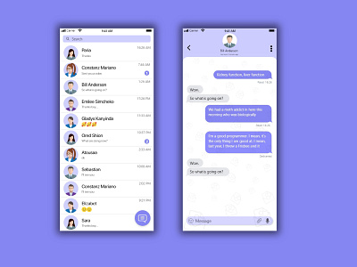 Chat Application app blue chat chat app dailyui design message ui ux vector