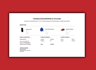 Email Receipt Page Design dailyui design email email receipt illustration shopping ui ux
