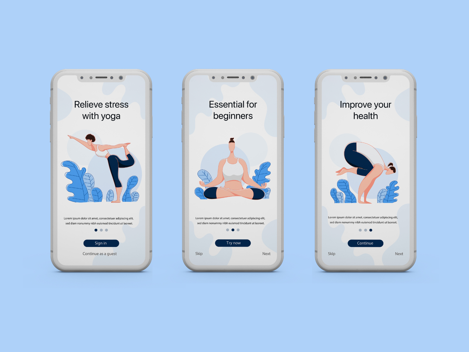 Yoga App Onboard Tour by Atousa Mahdavi on Dribbble