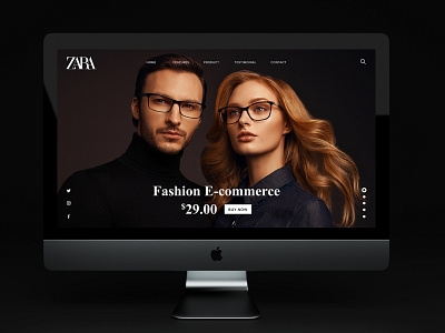 ZARA Glasses Website dailyui design glasses header navigation imac man ui ux web woman zara