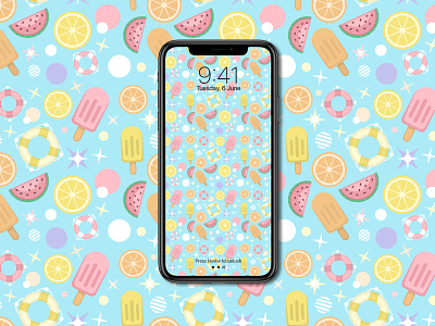Background Pattern blue colorful dailyui design happy homepage illustration iphone pattern pink summer ui ux wallpaper