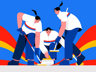 National athlete art curling design graphic design illustration illustrator olympic sports vector winter
