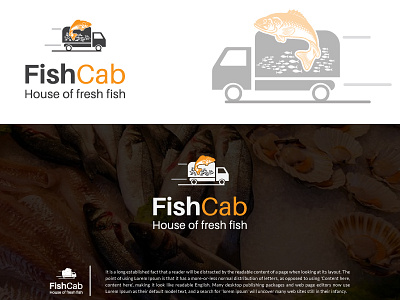 Fish Cab Logo animal aqua edgy fish fish logo fisherman fishing geometric line minimal ocean oceanic restaurant salmon sea seafood simple sushi symmetric symmetrical