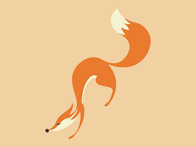 Jumping fox design flatdesign flatposter illustration vector