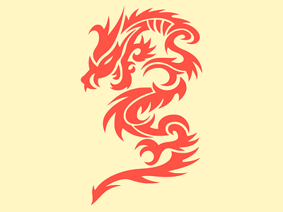 Fire dragon design flatdesign flatposter illustration vector