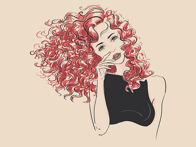 Red hair beauty design flatdesign flatposter illustration vector