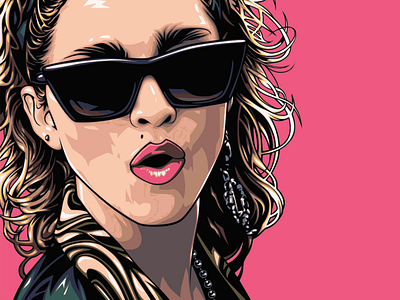 Madonna vector portrait colors design flatdesign flatposter illustration vector