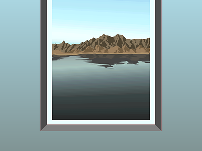 Quiet water landscape design flatdesign flatposter illustration vector