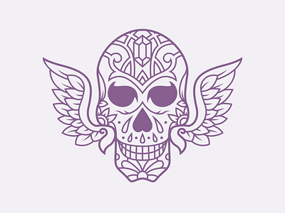 Purple skull design flatdesign flatposter illustration vector