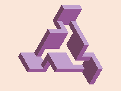 Purple impossible triangle design flatdesign flatposter geometric geometric art geometry illustration isometric vector