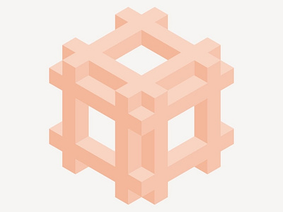 Peachy isometric cube