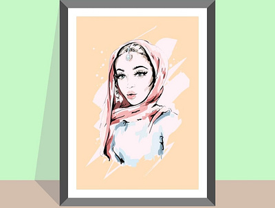 Arab Girl design flatdesign flatposter illustration