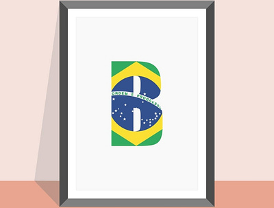 B From Brazil design flatdesign flatposter illustration logo vector
