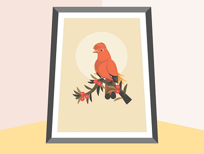 Cardinal bird design flatdesign flatposter illustration vector